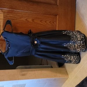 American Princess Girl's Dress Size 7 - Formal Dress, Black and Silver